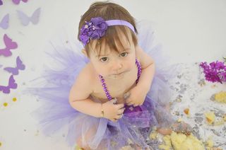 Mayhem Creations Purple cake smash tutu outfit