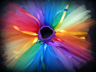 Mayhem Rainbow and ribbons tutu skirt