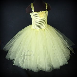 Mayhem Creations Yellow princess tutu dress
