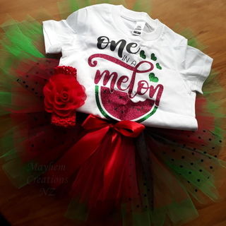 One in a melon birthday tutu set